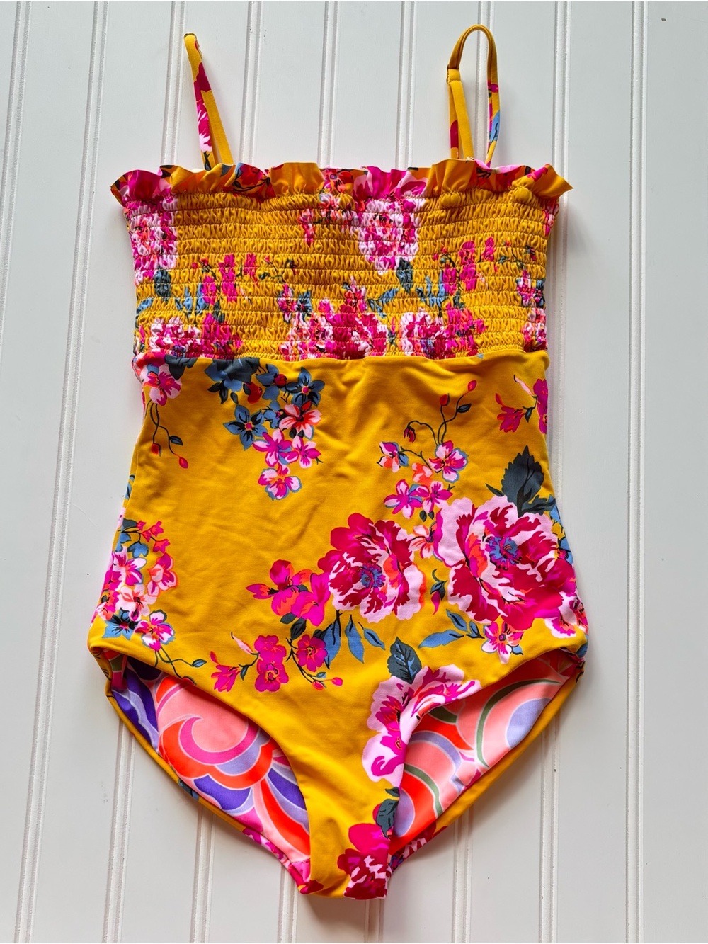 Maaji | Girl's Becharm Bouquet Ruched One Piece Swimsuit Size 10 Floral Beach